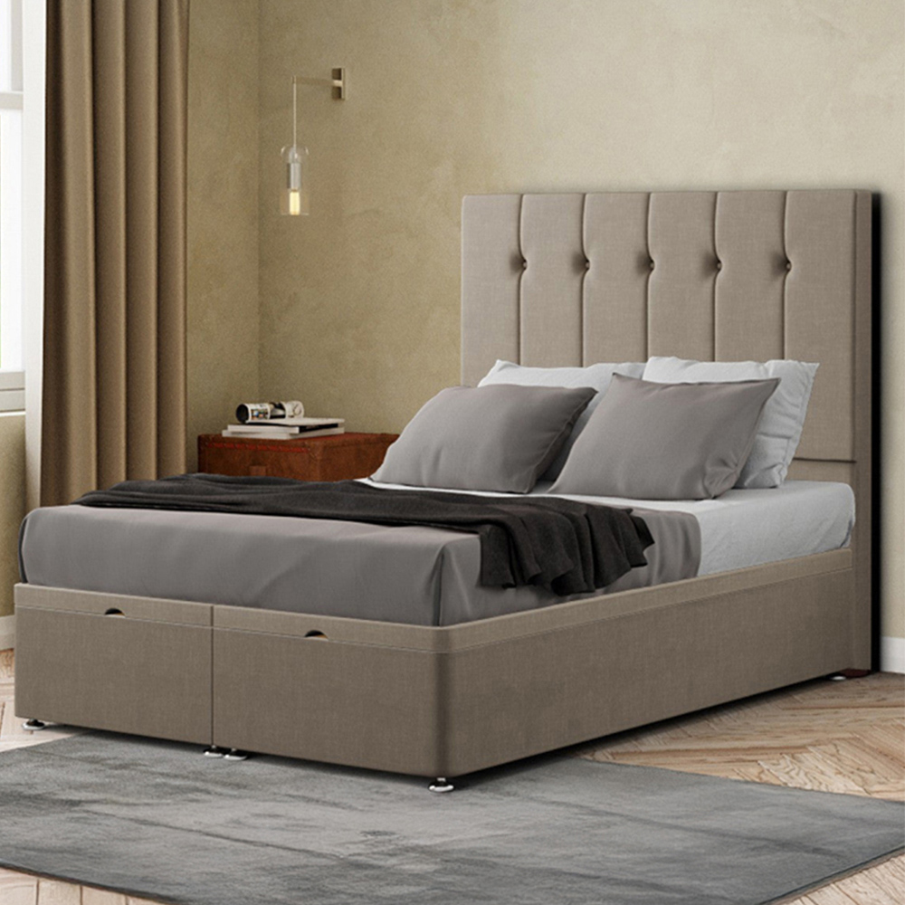 Portland Highland Single Mink Malham Weave Ottoman Bed with Headboard Image 1