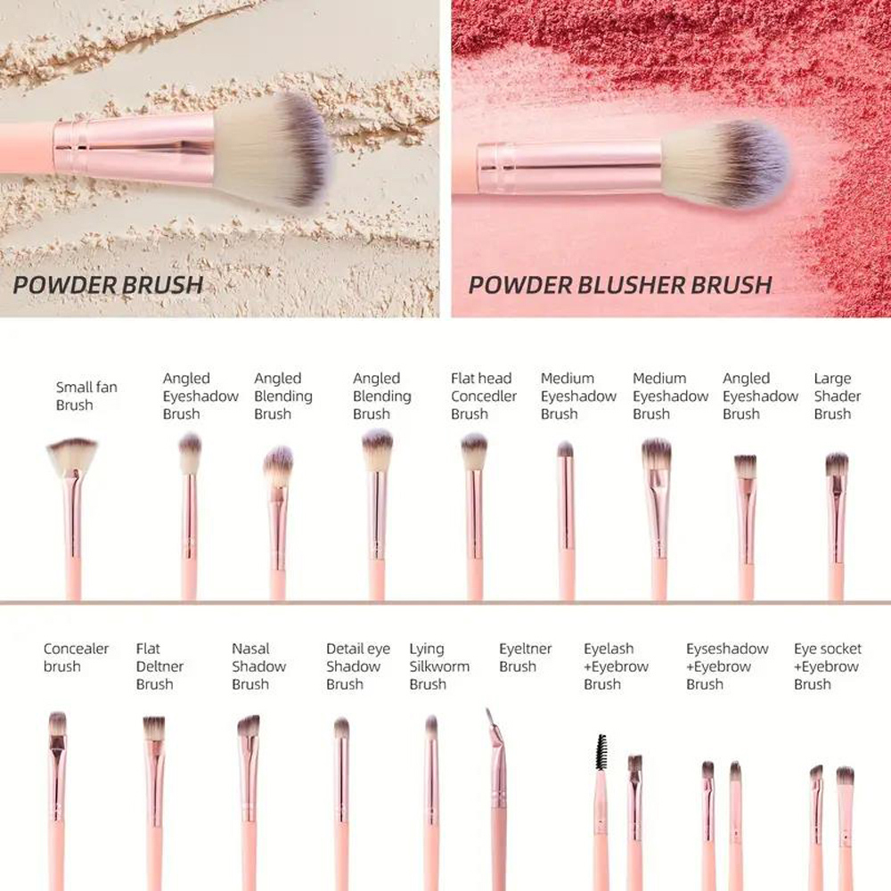 Dyzi Pink 40 Piece Complete Makeup Brush and Beauty Blender Set Image 2