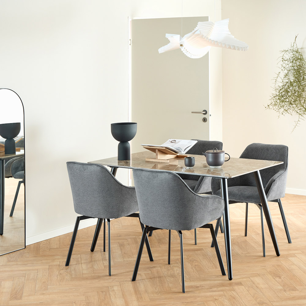 Florence Wicklow Brown and Black Ceramic Dining Table Image 9