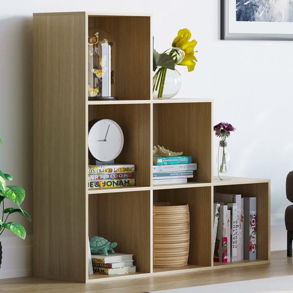 Vida Designs Durham 6 Oak Cube Staircase Storage Unit Image 1