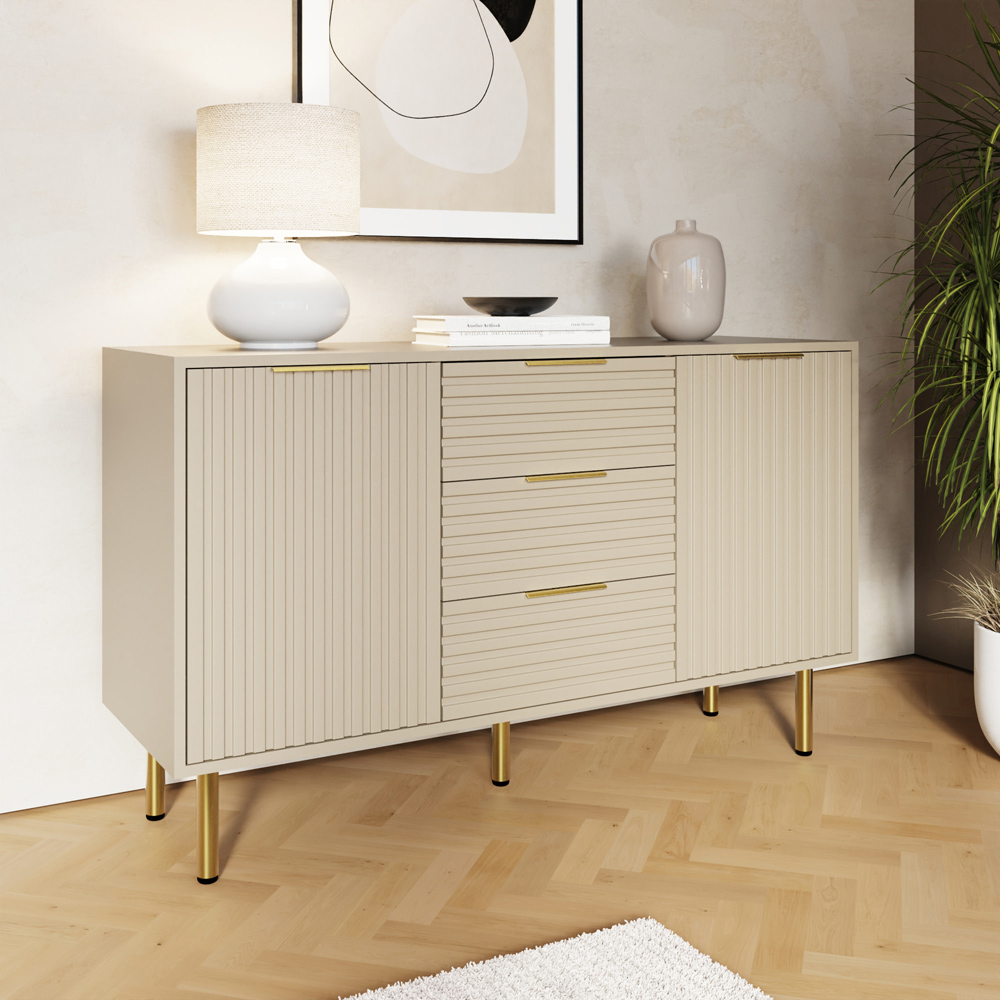 GFW Nervata Cream Sideboard Image 6