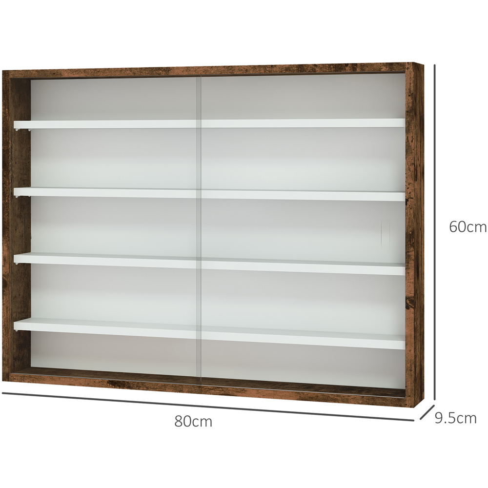 HOMCOM 5-TierGlass Door Wall Display Shelf Unit Image 9