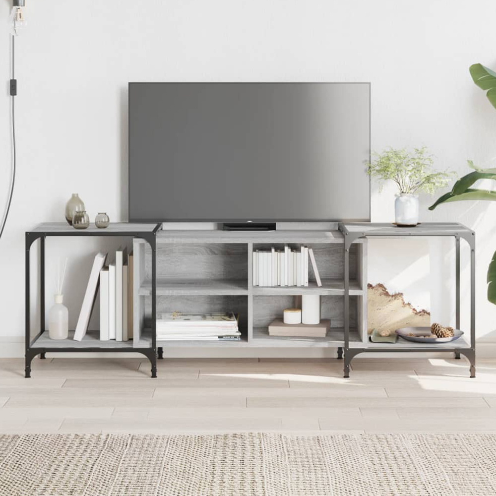 vidaXL 4 Shelf Grey Sonoma Adjustable TV Cabinet Image 1