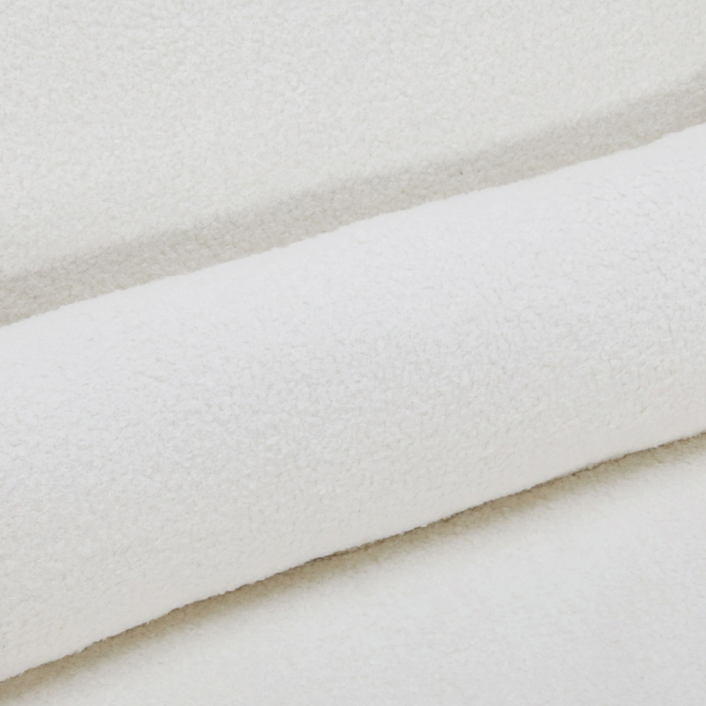 Living and Home White Teddy Fleece Upholstered Accent Chair with Lumbar Pillow Image 5