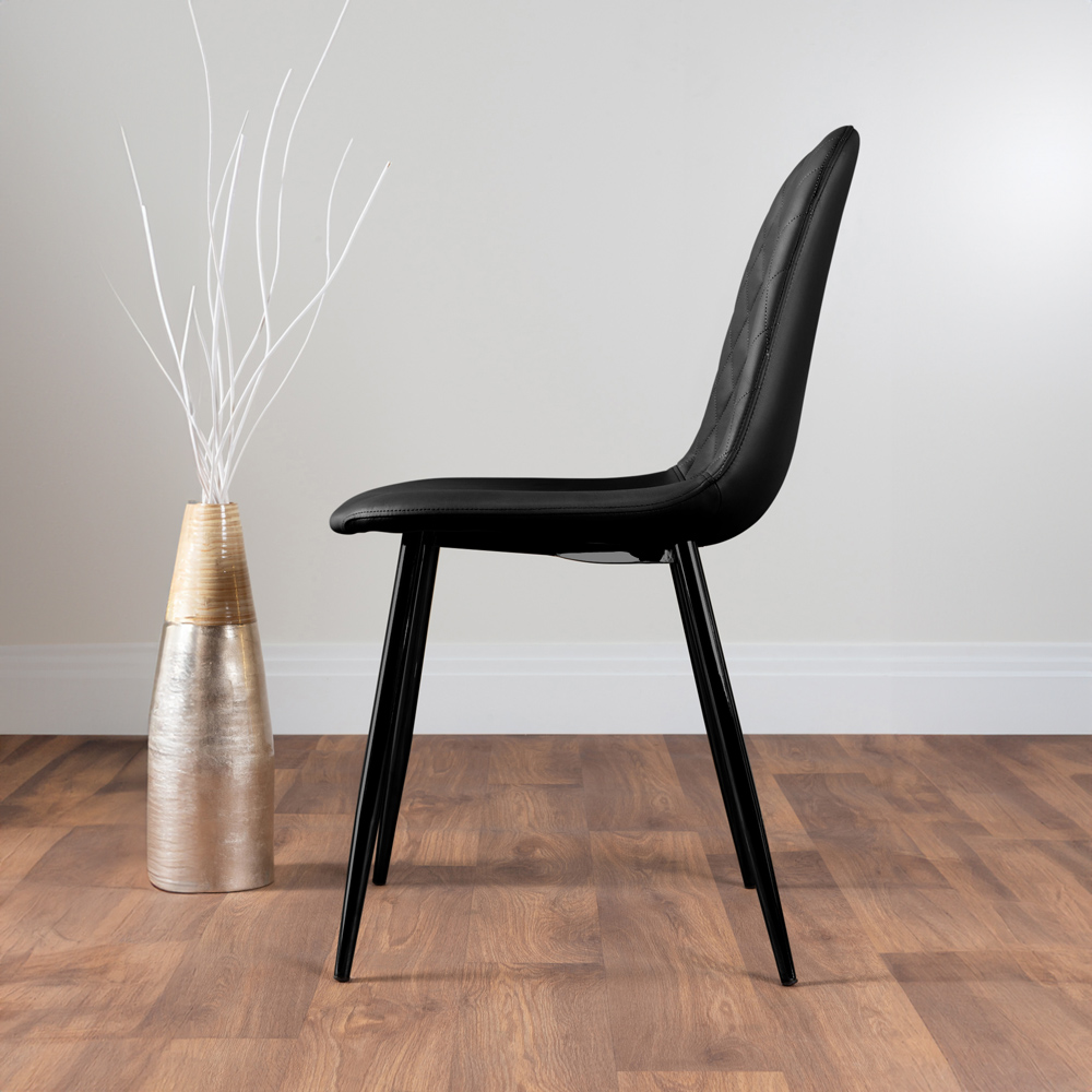 Furniturebox Lucia Solara 6 Seater Dining Set Black Gloss Image 4