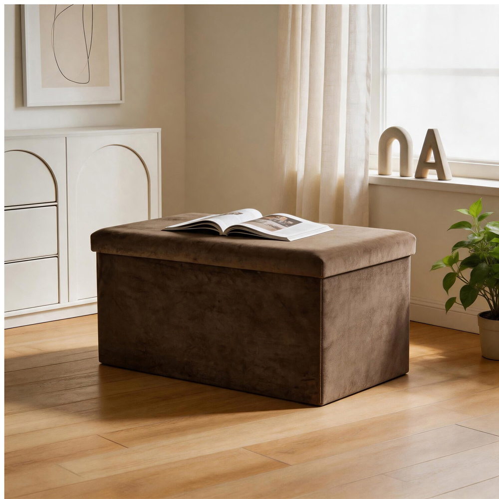 Linen Storage Trunk Brown Image 3