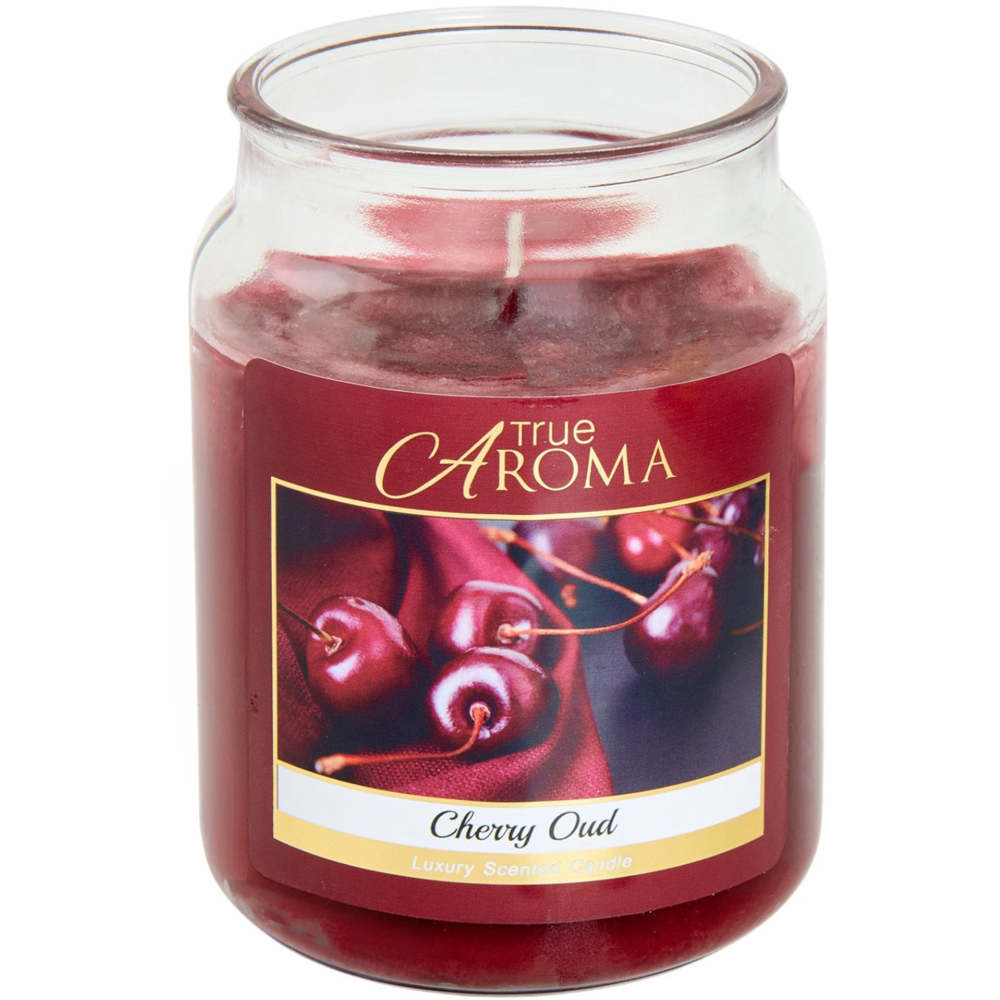 Scented Large Mason Jar Candle Cherry Oud Image 2