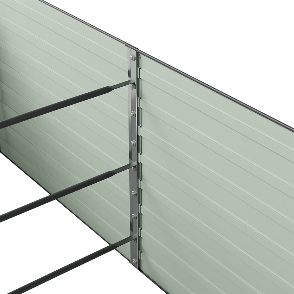Living and Home Black Large Rectangular Galvanised Steel Raised Garden Bed 160 x 80cm Image 3