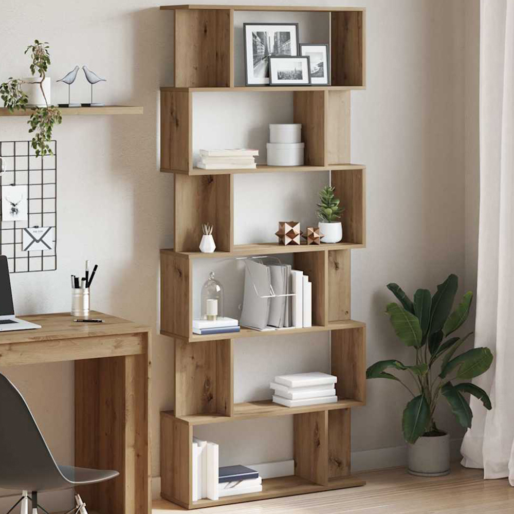 vidaXL 12 Shelf Artisan Oak Bookcase Image 1