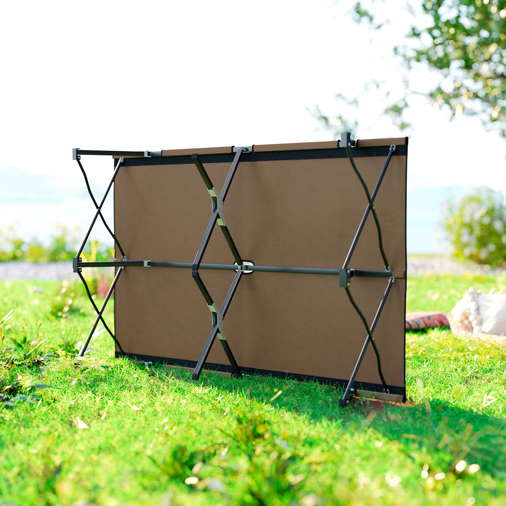 Outsunny Charcoal Khaki Double Folding Portable Camping Bed Image 5
