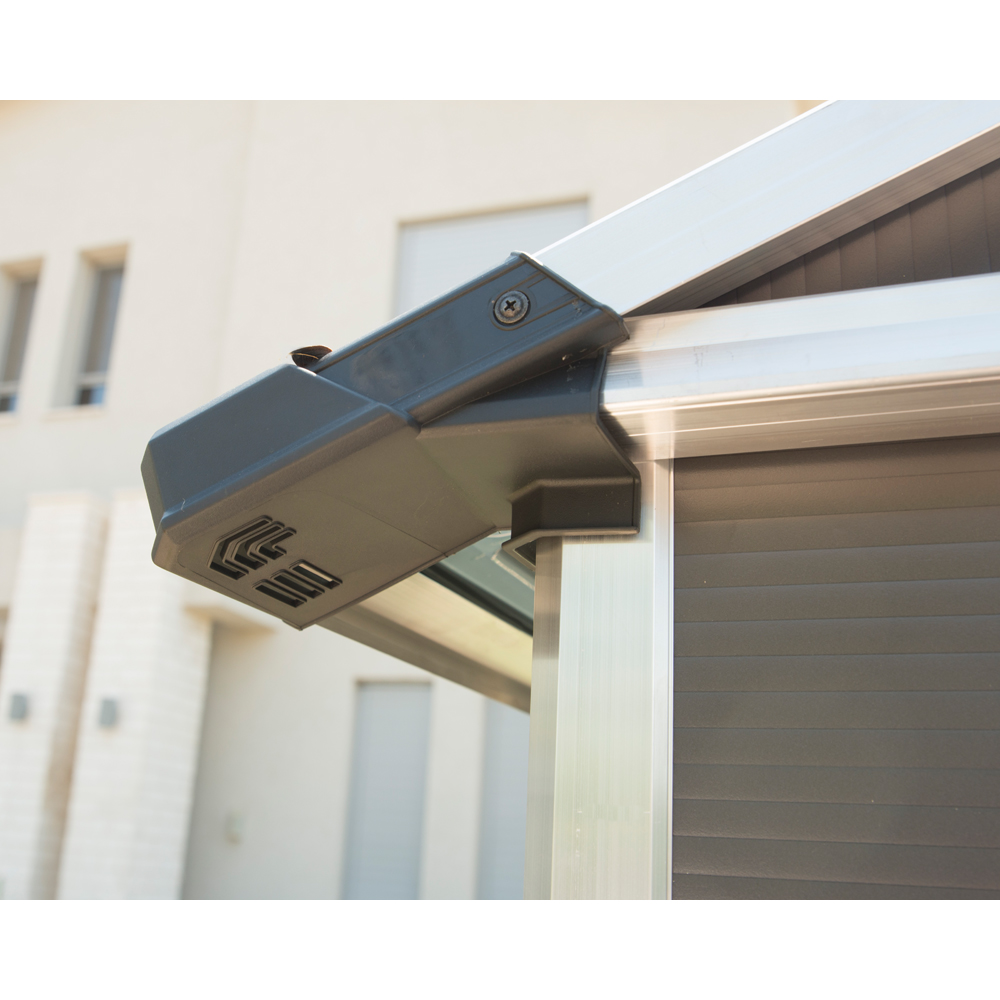 Palram Canopia Yukon 11 x 13.1ft Dark Grey Garden Shed with Wood Polymer Composite Floor Image 4