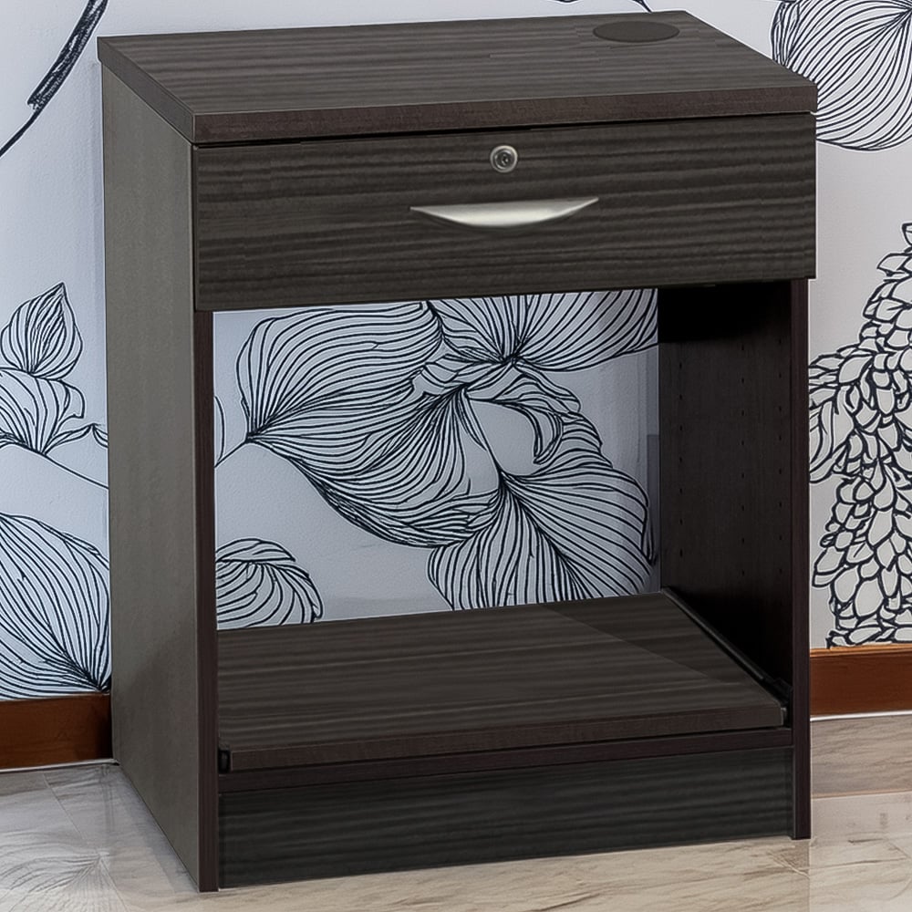 R White Cabinets Single Drawer Printer Desk Stand Black Image 1