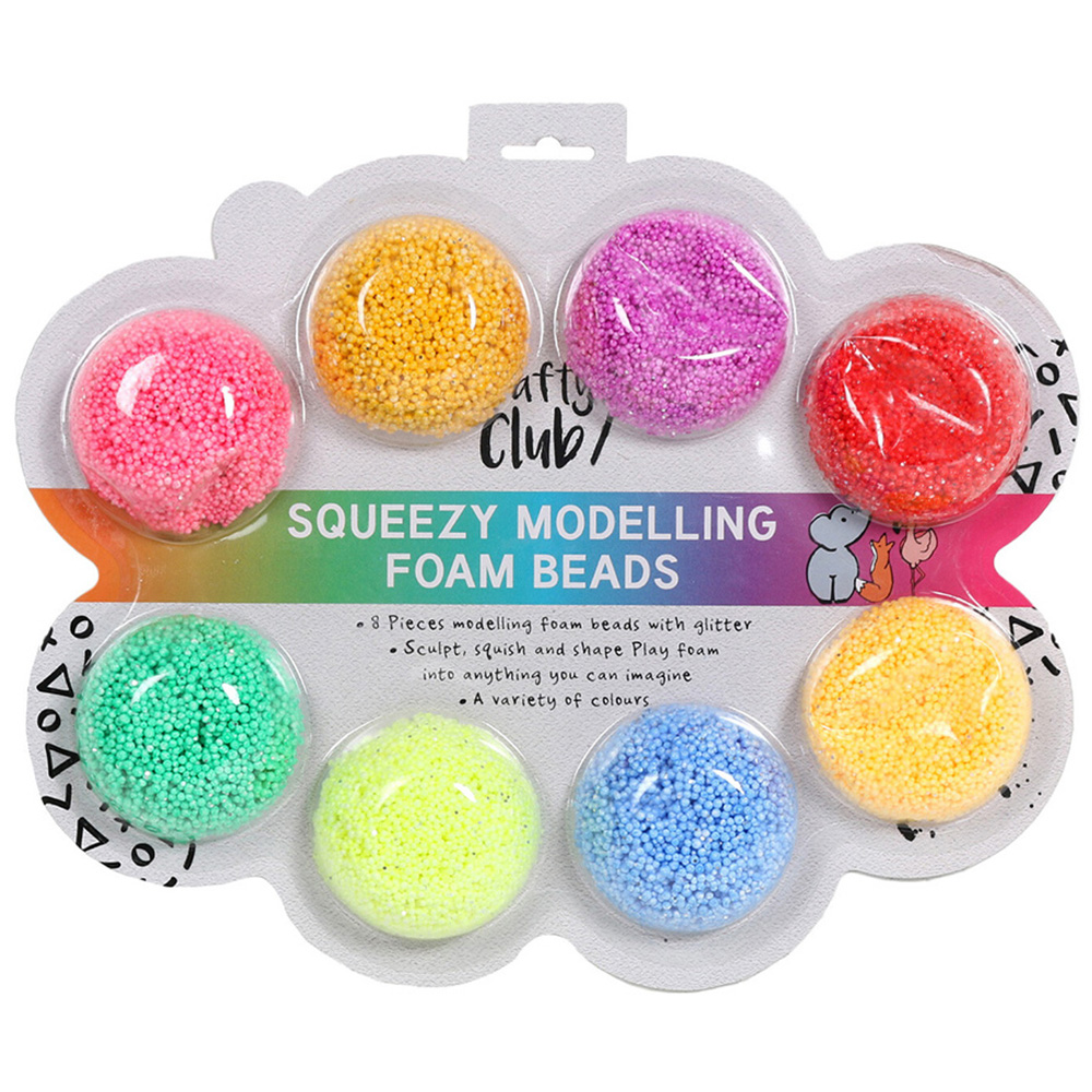 Crafty Club Squeezy Modelling Foam Beads 8 Pack Image