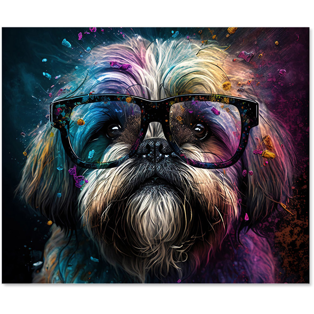 Warren Reed Designer Lhasa Apso Dog Face Splashart Glass Kitchen Splashback 75 x 90cm Image 2