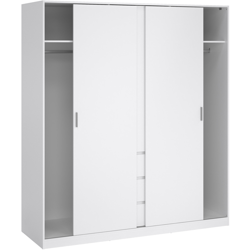 Florence 3 Door 3 Drawer White High Gloss Sliding Wardrobe Image 4