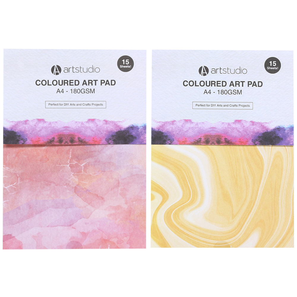 Art Studio A4 Coloured Design Art Pad Image 1