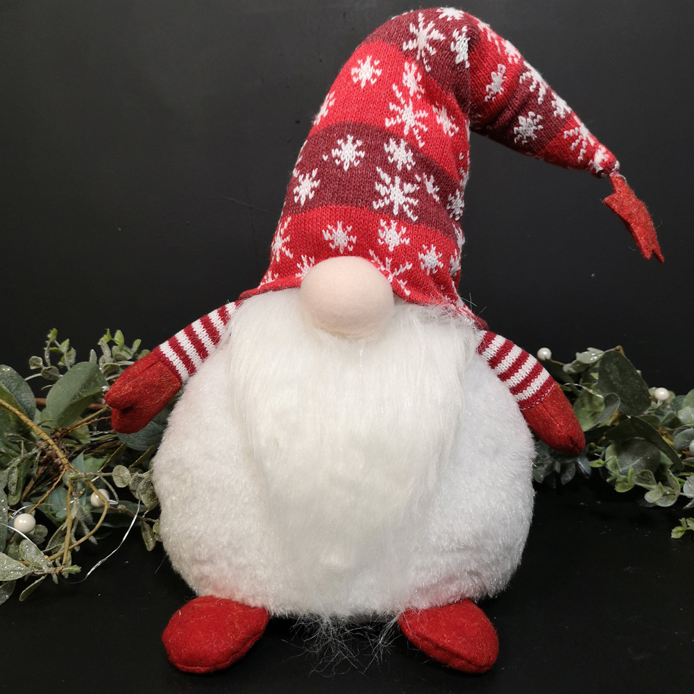 Samuel Alexander Red and White Snowflake Hat Sitting Gonk Christmas Decoration 55cm Image 2