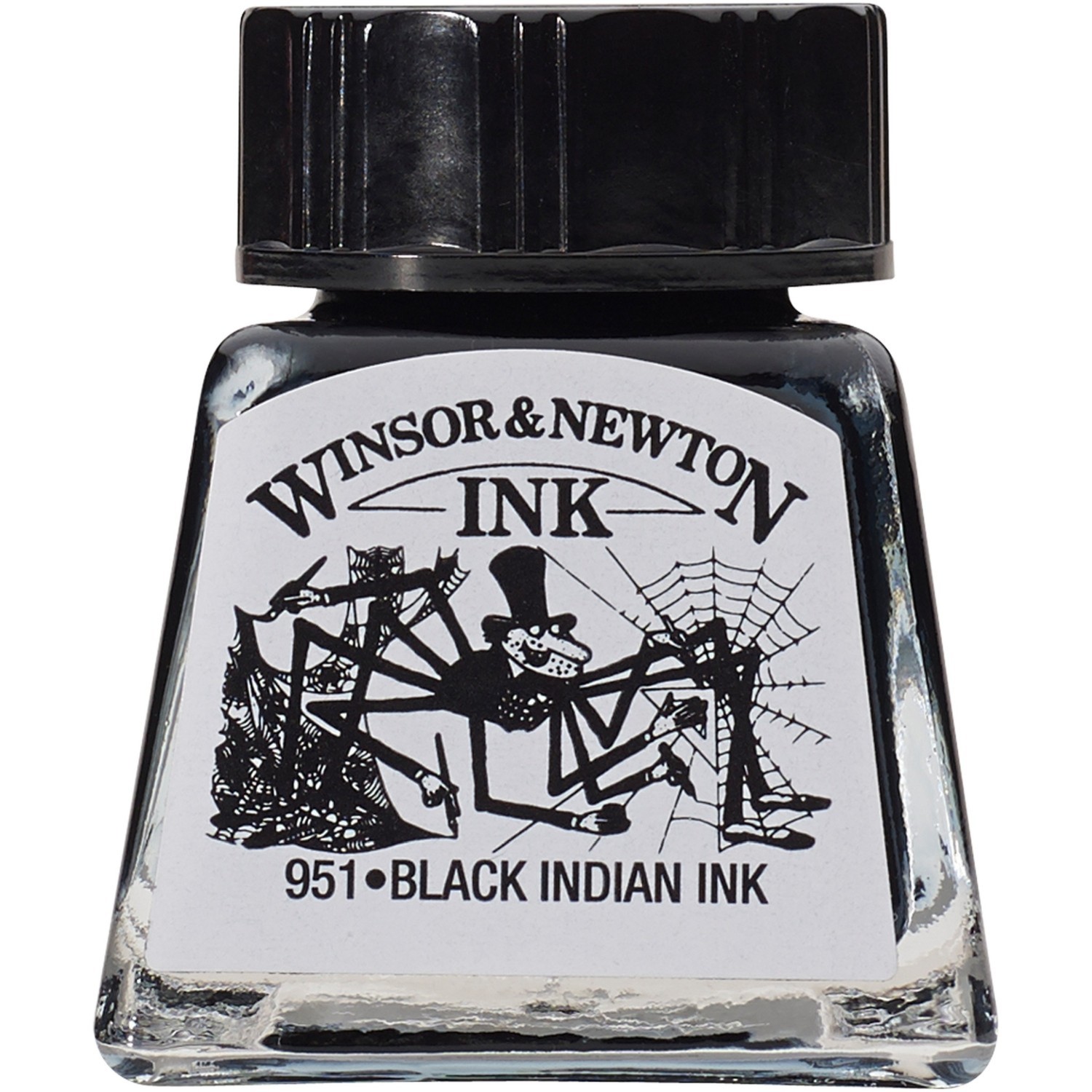 Winsor and Newton 14ml Drawing Ink - Black Indian Image 1