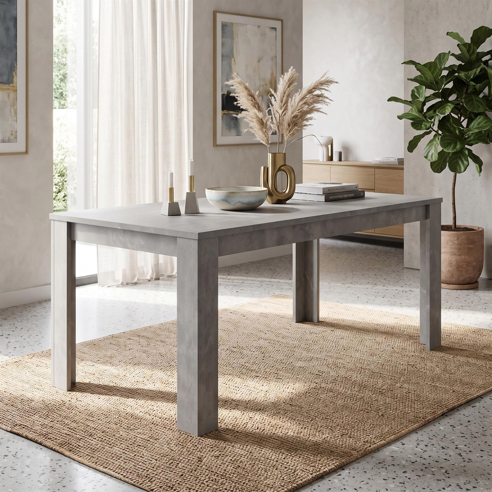 Kosy Koala 6 Seater Plastic Dining Bench Set Stone Grey Effect and White Image 3