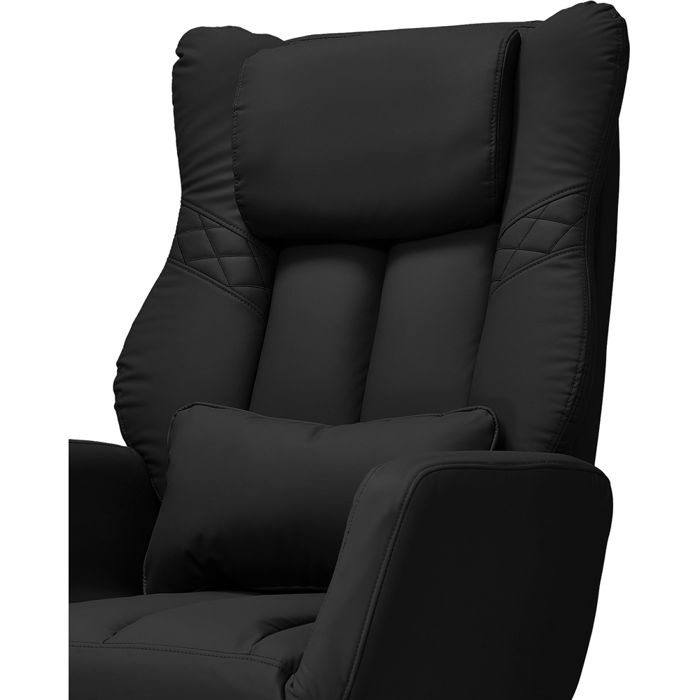 Living and Home Black Cross-Legged Office Chair with Adjustable Headrest and Footrest Image 4