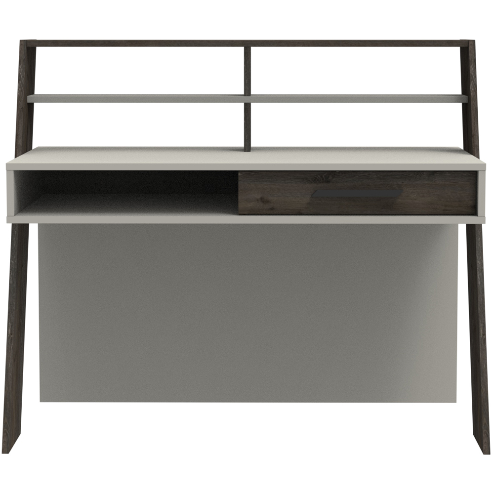 Decorotika Soho Single Drawer 5 Shelf Computer Desk White Wenge Image 3