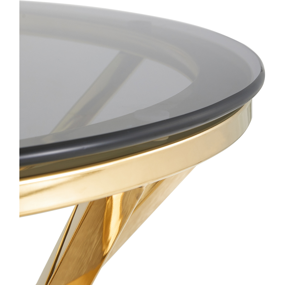 Comfy Living Gold Round Tinted Glass Side Table Image 5