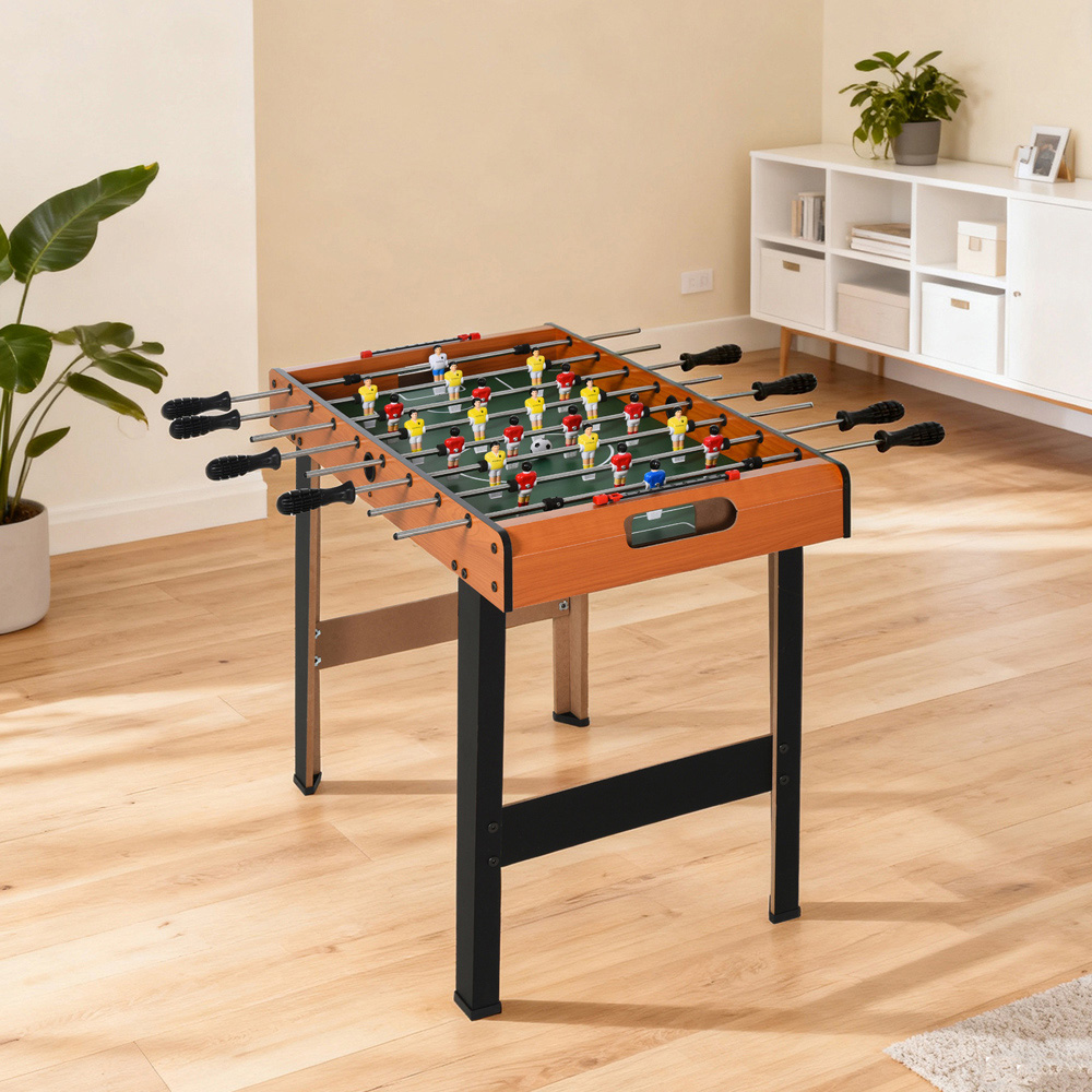 HOMCOM Arcades Game Room Wooden Soccer Football Table with 2 Foosballs Image 8
