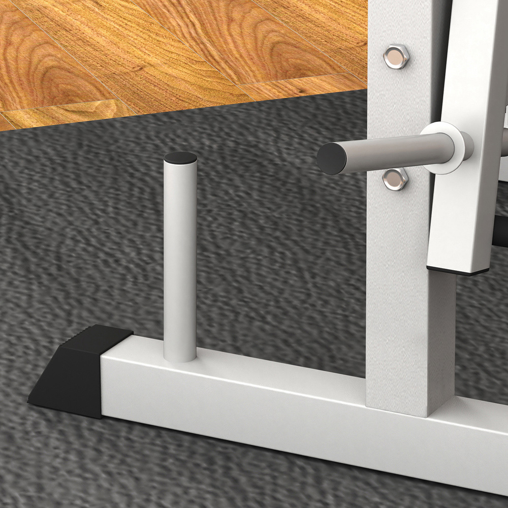 HOMCOM Grey Adjustable Weight Bench with Squat Rack Preacher Curl Pad and Leg Developer Image 3