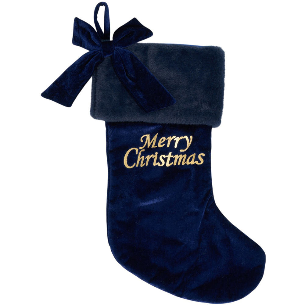 Merry Christmas Bow Ribbon Stocking Image 5