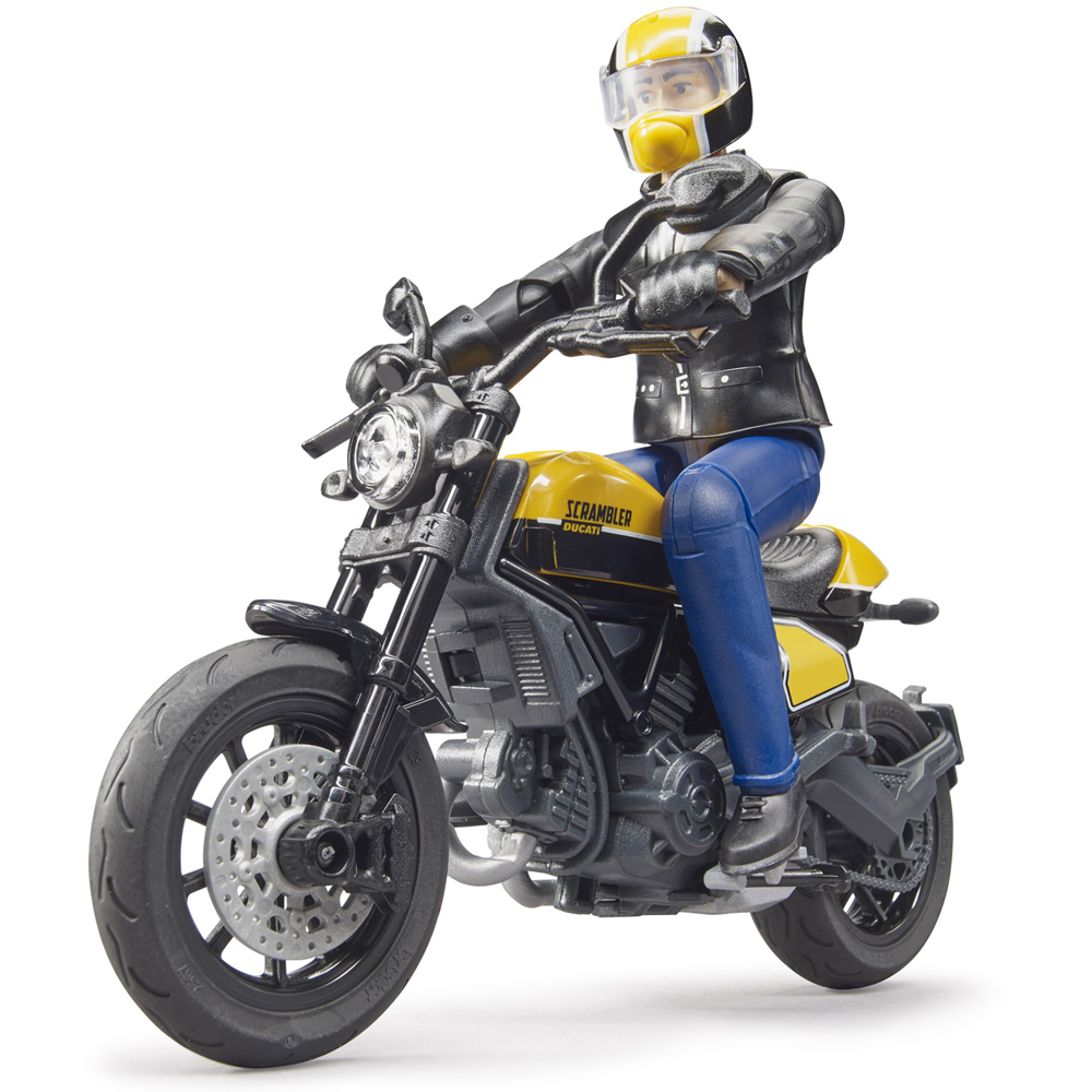 Bruder Bworld Ducati Scrambler Full Throttle Bike with Driver Figure Image 3
