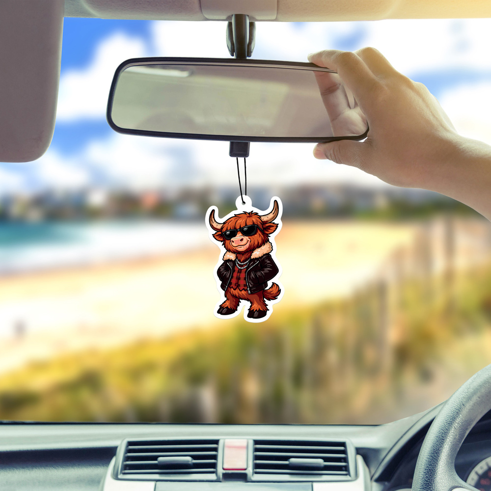 Frsh Scents Angus Highland Cow Car Air Freshener Image 2