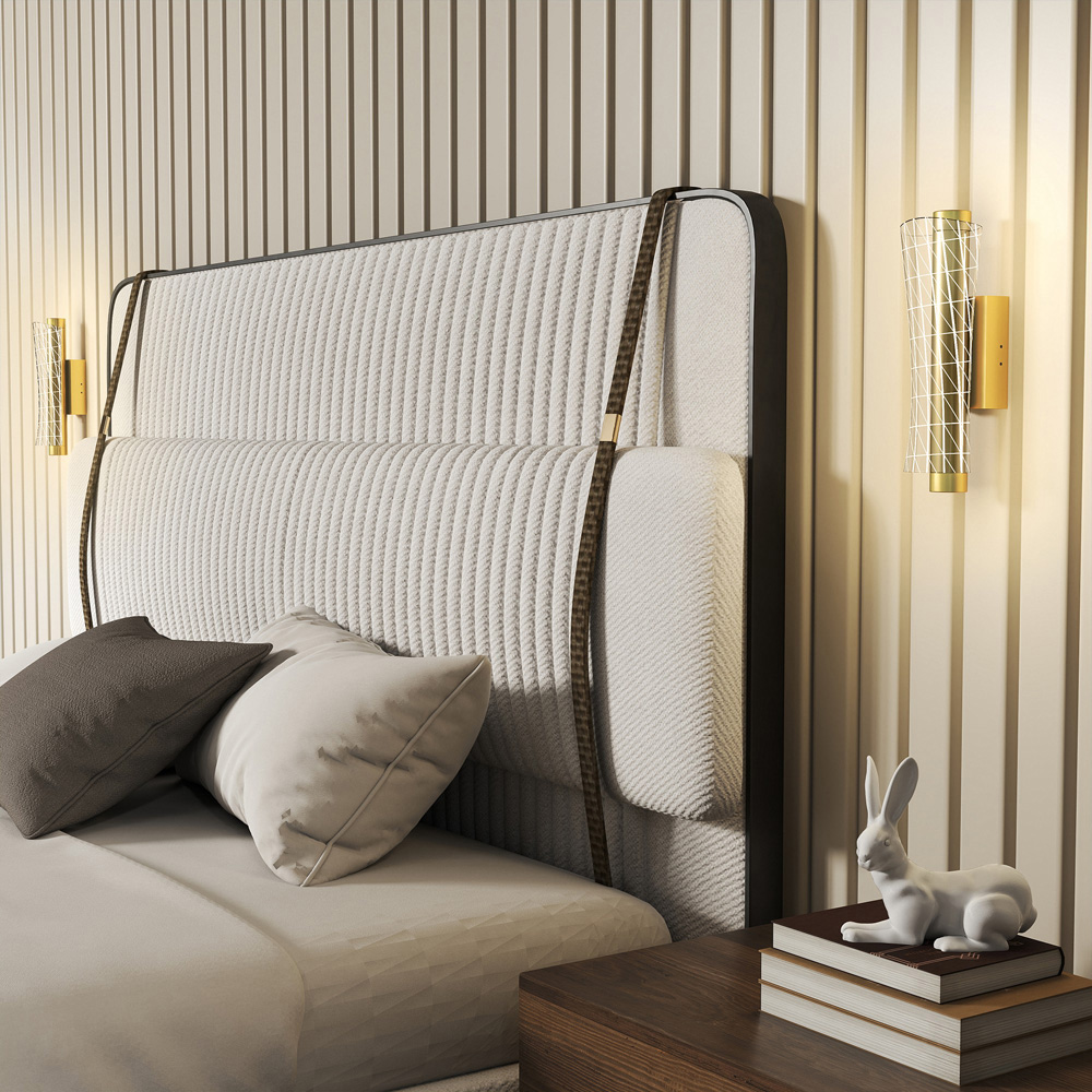 HOMCOM Gold Tone Modern Geometric LED Wall Light 2 Pack Image 3