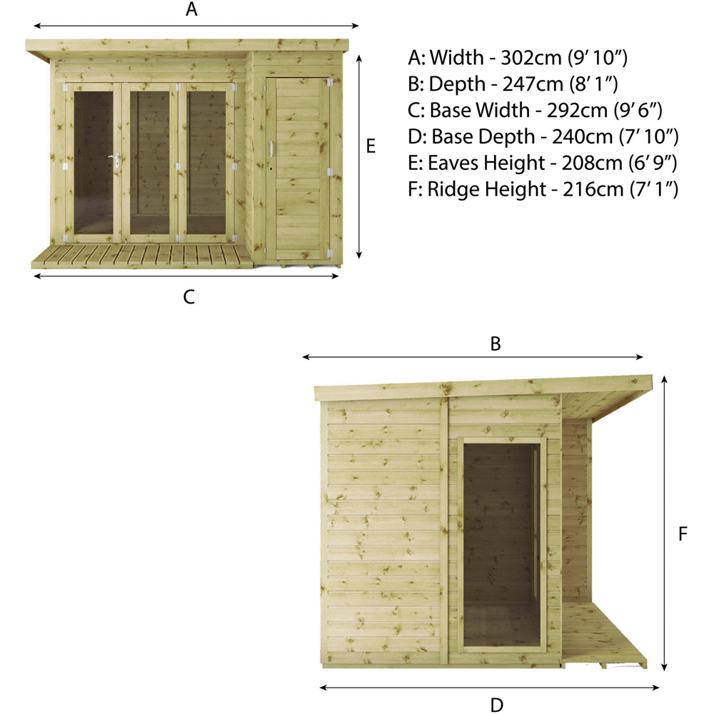 Mercia Summerhouse with Side Shed 10 x 8ft Image 8