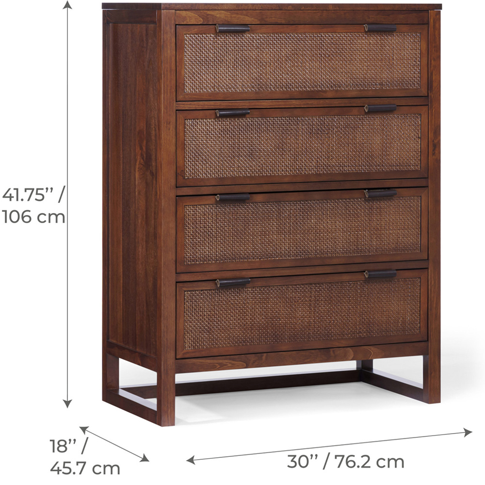 Teamson Home Hatteras 4 Drawer Walnut Dresser Image 9