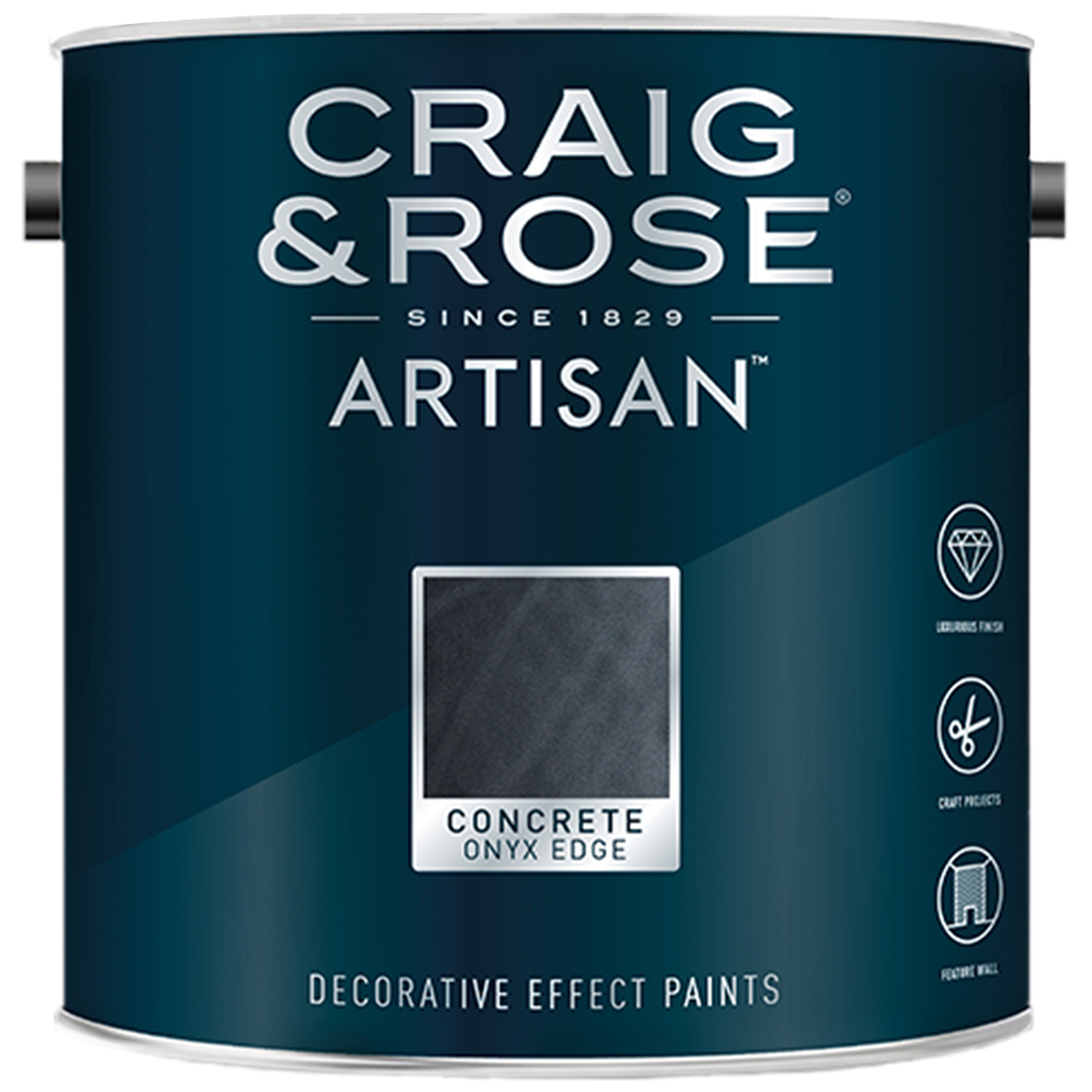 Craig & Rose Artisan Walls & Ceilings Concrete Onyx Edge Matt Paint 2.5L Image 2