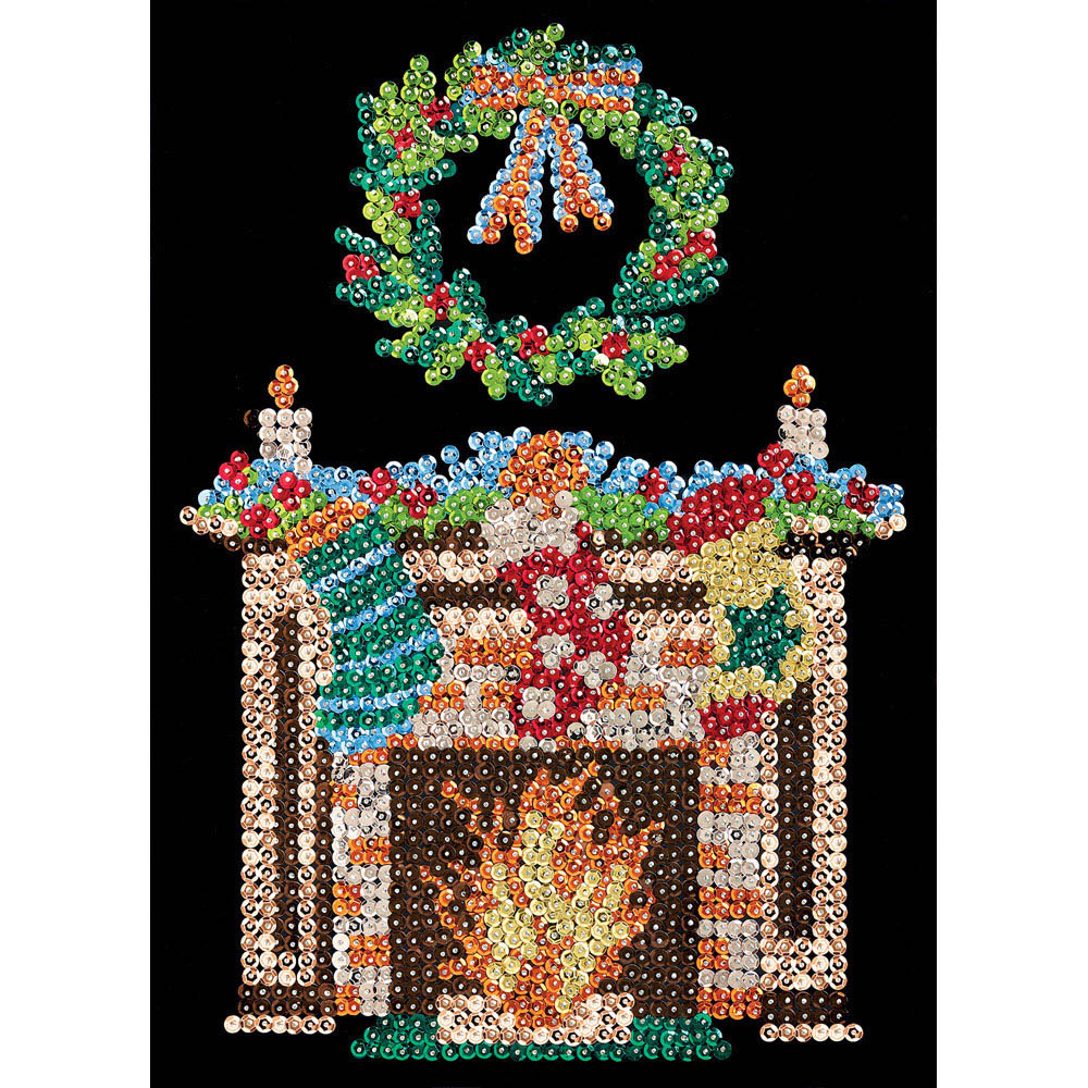 Simply Make Fireplace Christmas Sequin Craft Kit Image 3
