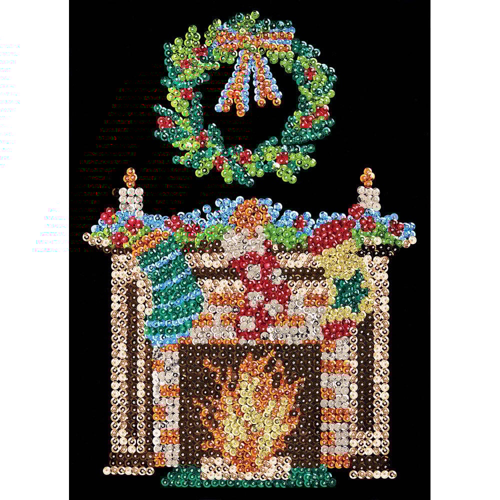 Simply Make Fireplace Christmas Sequin Craft Kit Image 3
