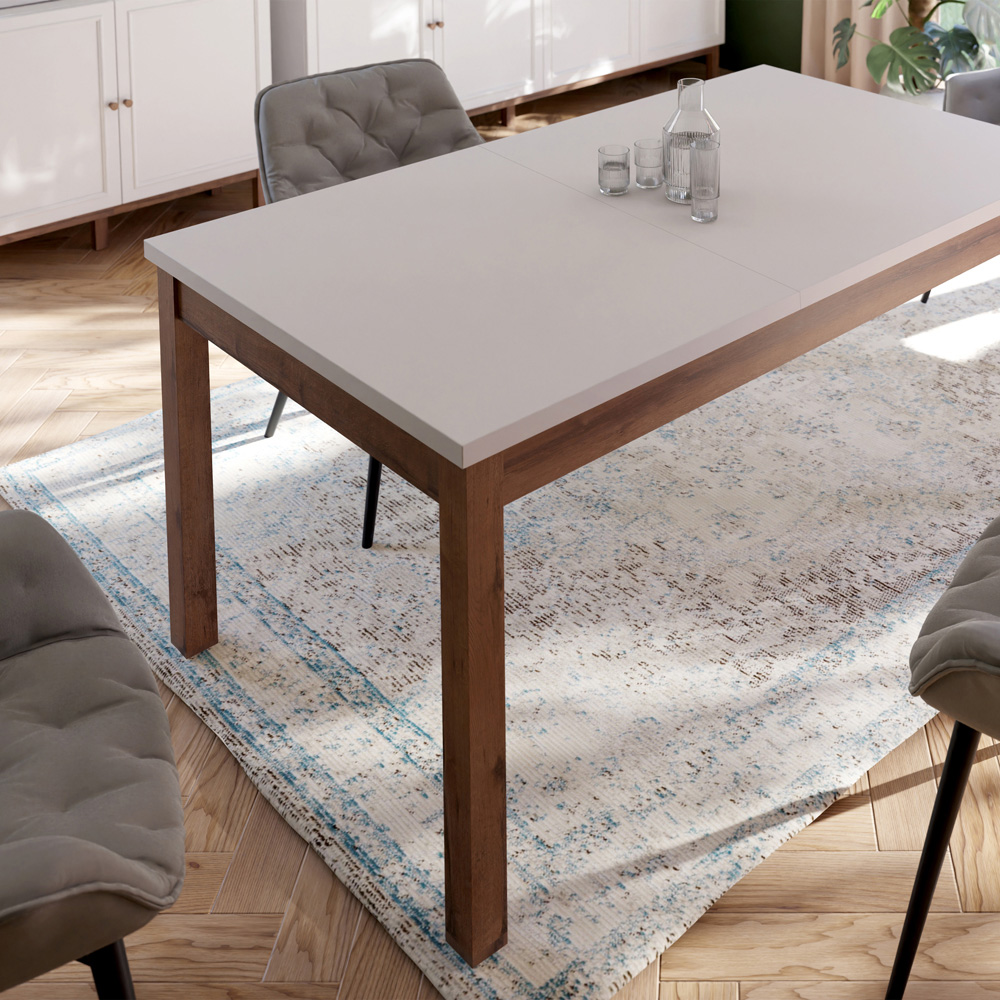 Florence Wensley 8 Seater Dining Table Light Grey and Oak Image 6