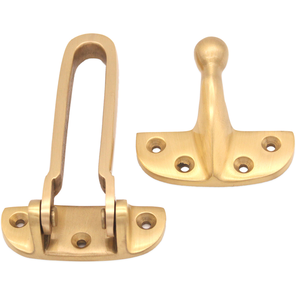 Spira Brass Satin Brass Door Guard Image 2
