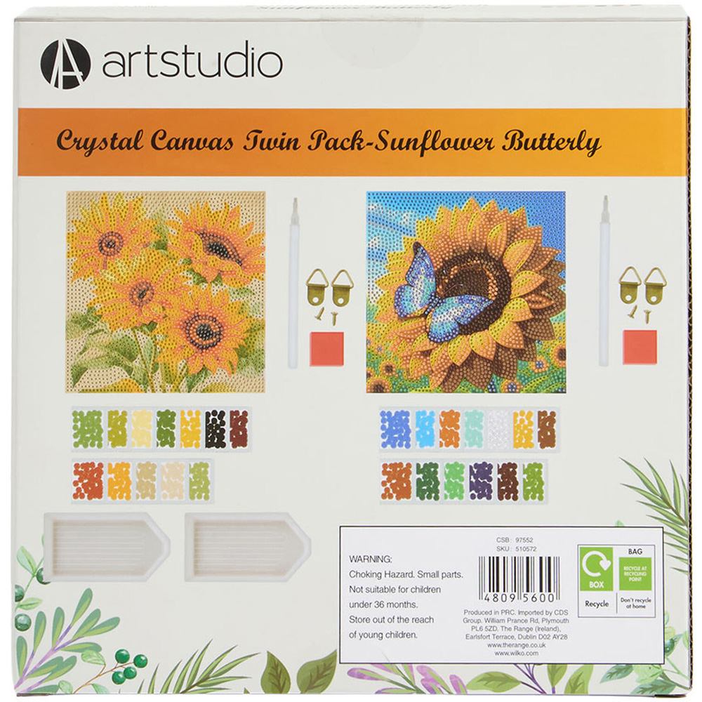 Pack of 2 Crystal Sunflower Canvas Set Image 3