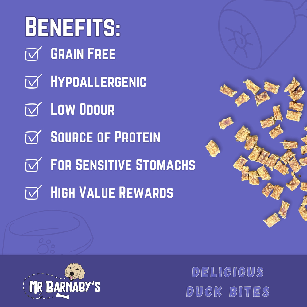 Mr Barnaby's Delicious Duck Bites Dog Treats 4 Pack Image 4