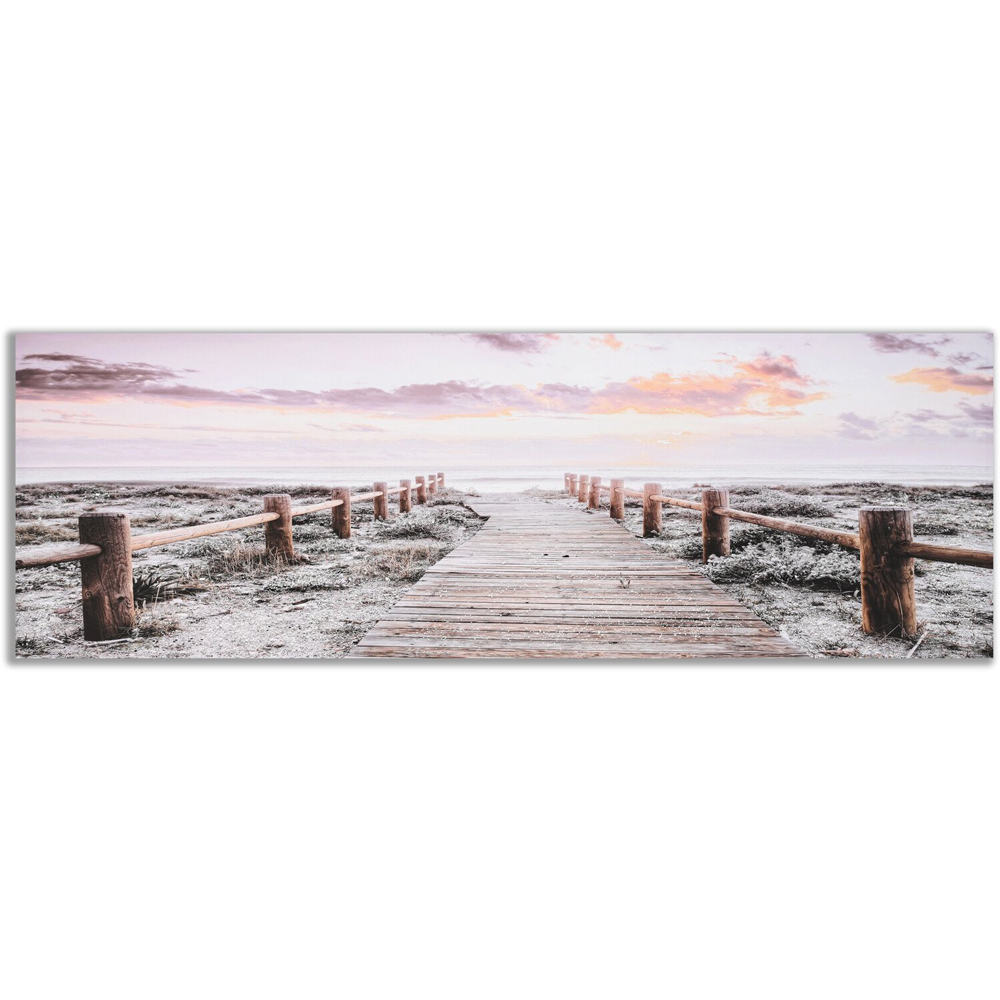 Beach Path Embellished Canvas - Pink Image 1