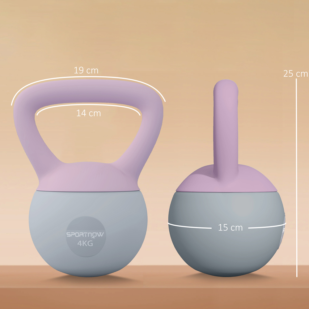 SPORTNOW Purple and Grey Kettlebell 4kg Image 9