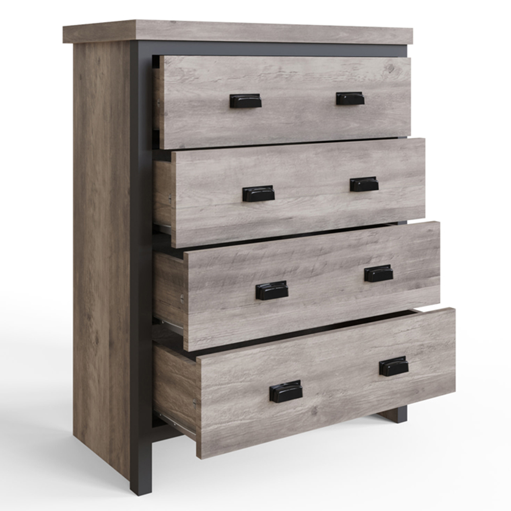GFW Boston 4 Drawer Grey Chest of Drawers Image 3