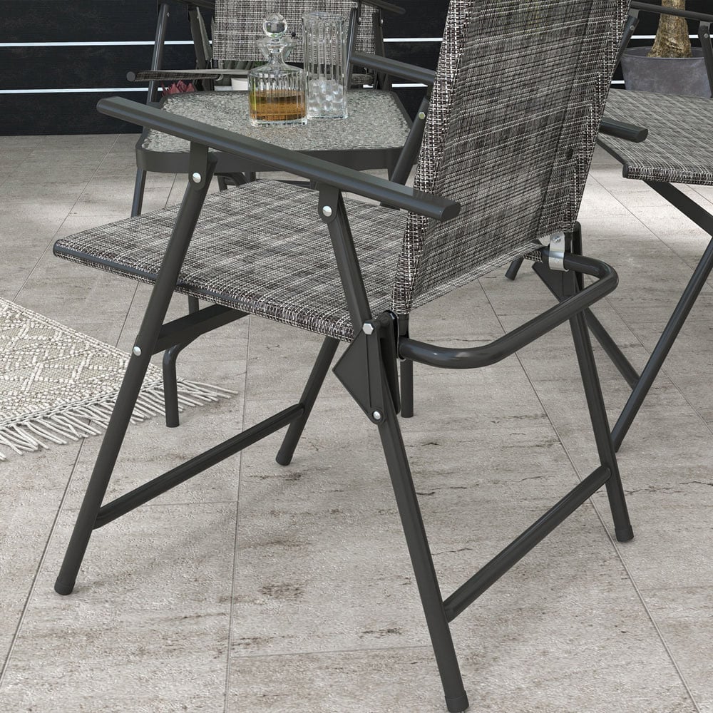 Outsunny 4 Seater Mixed Grey Mesh Fabric Lounge Set with Table Image 3