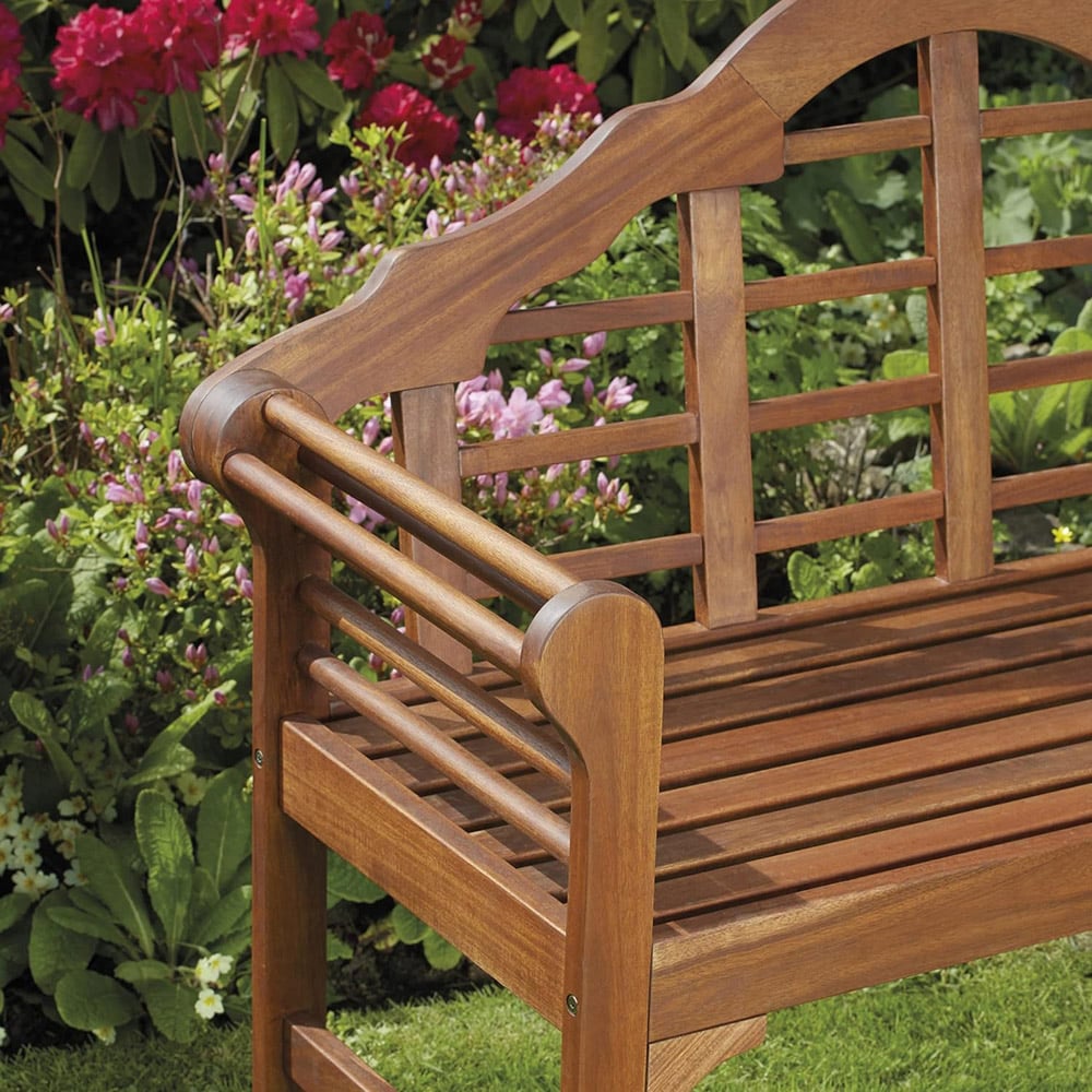 Garden Gear 2 Seater Lutyens Acacia Bench with Coffee Table Image 4