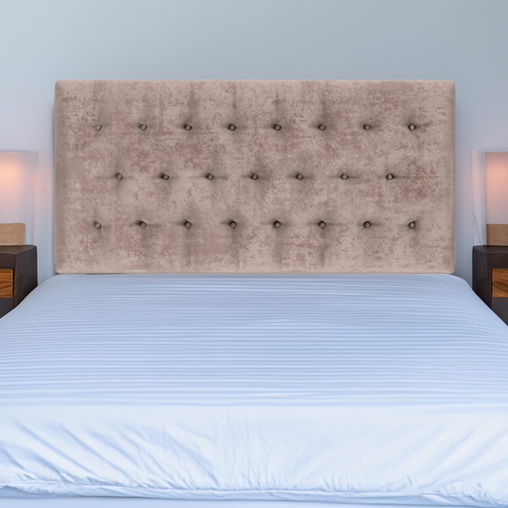Bedmaster Super King Mink Naples Velvet Lona Buttoned Headboard Image 1