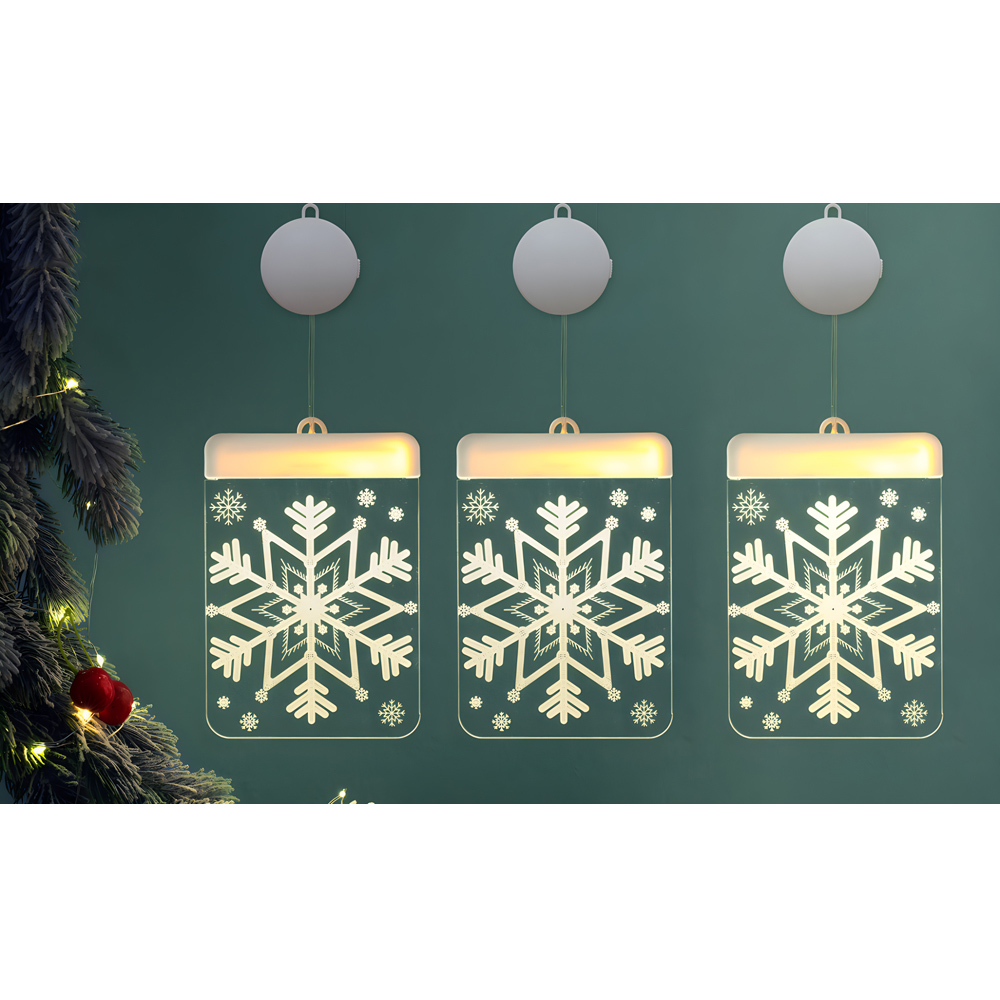 Avilo 3D Acrylic Crystal Clear Hanging Decoration Light Set of 3 Image 2