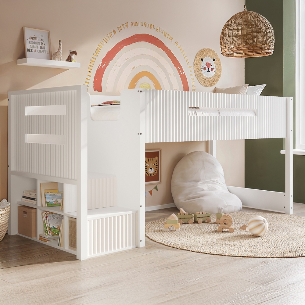 Flair Luca White Ribbed Mid Sleeper Image 1