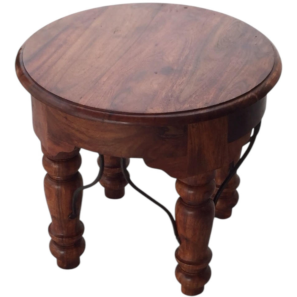 Acacia Home Brown Wooden Round Table Image 2